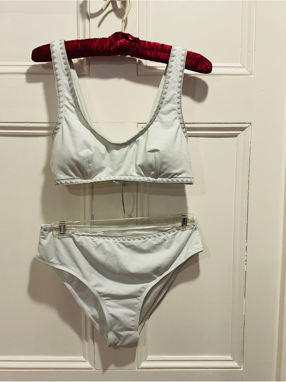 Cupshe Light silver Scoop Neck Bikini Set